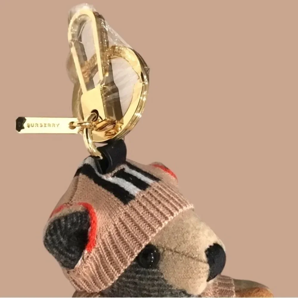 BURBERRY THOMAS SWEATER TEDDY BEAR KEYCHAIN CHARM - Picture 4 of 7